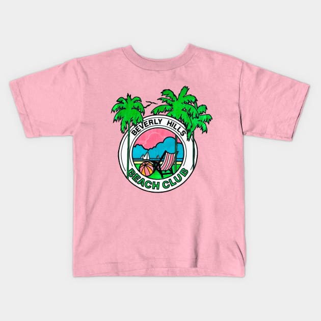 Beverly Hills Beach Club - Retro Summer Design Kids T-Shirt by DankFutura